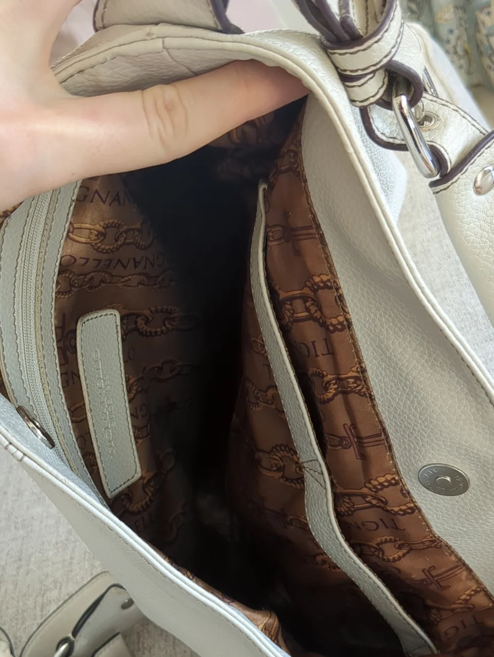 Tignanello Leather Hobo Shoulder Bag